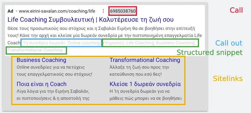 google ads assets example